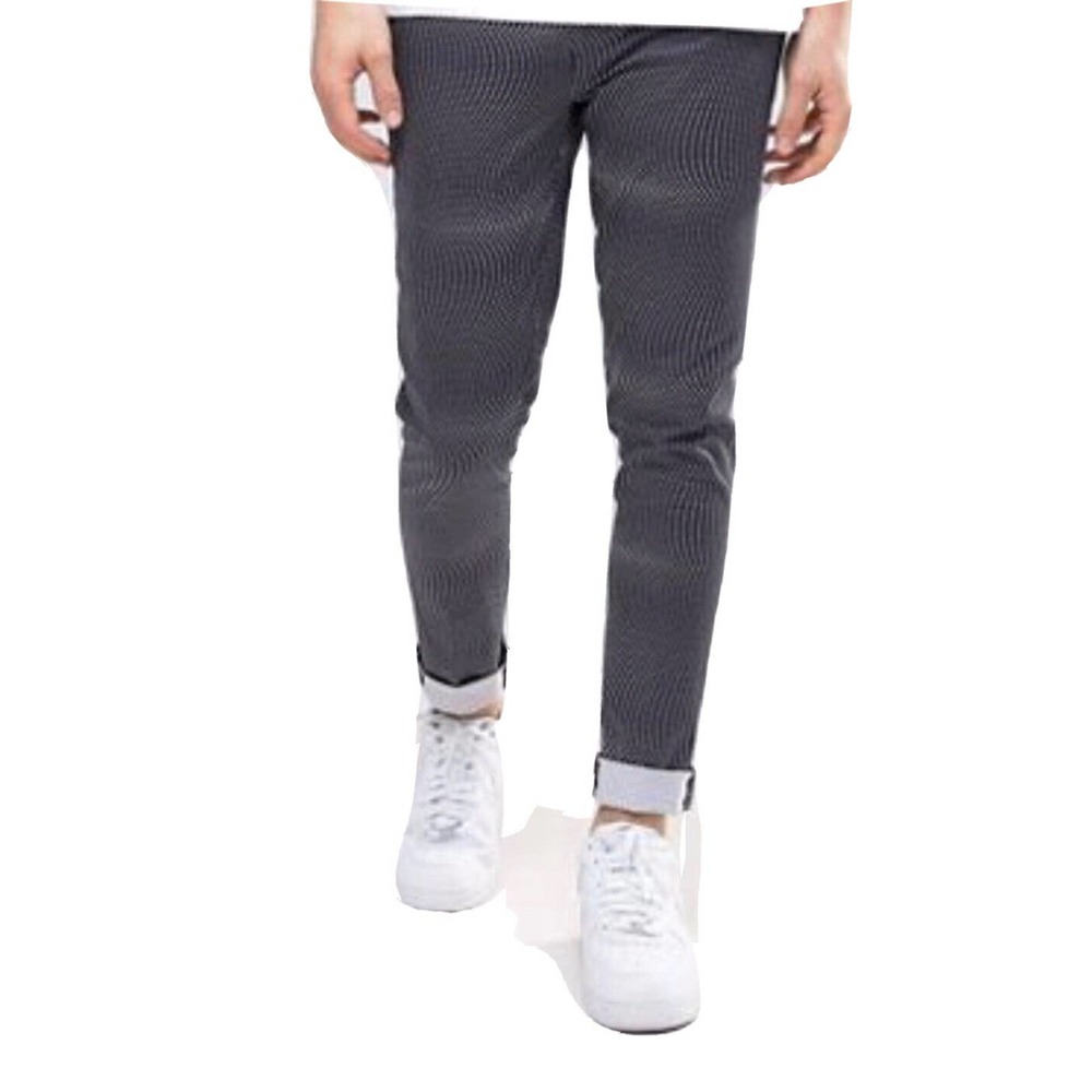 ASOS‎ Super Skinny Chinos In Burgundy Polka Dot- W34L32